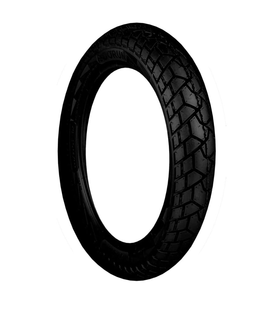Electric two-wheeler tyre with deep tread pattern for enhanced grip